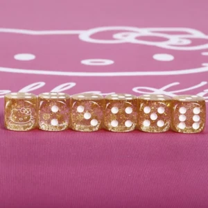 1/5Pcs Hello Kitty Cute Transparent Dice 14Mm Pink Six Sided Spot D6 Playing Ga - Picture 1 of 6