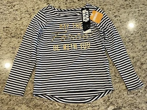 NWT Girls Gymboree Black Striped Long Sleeve Star Wars Shirt Size 7 - Picture 1 of 3