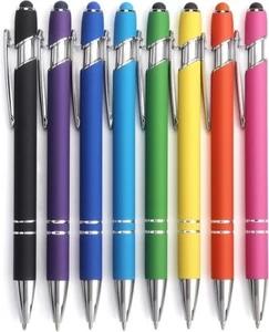 8er Pack Kugelschreiber 2 in 1 Stylus Druckkugelschreiber mit Stylusspitze, Me - Bild 1 von 4