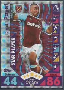 TOPPS MATCH ATTAX 2016-17- #357-WEST HAM UNITED-DIMITRI PAYET-STAR PLAYER-FOIL - Imagen 1 de 1