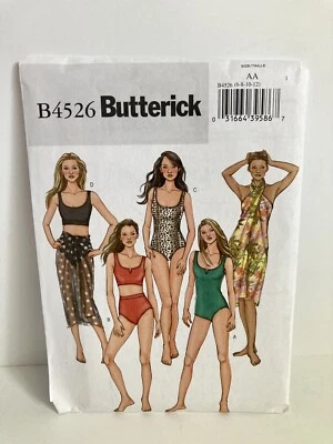 VTG Misses Swimsuit & Wrap Dress Sewing Pattern Size AA 6 8 10 12 Butterick 4526 - Image 1 of 3