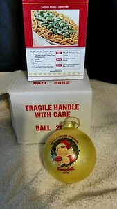 CAMPBELL'S COLLECTOR'S EDITION 2002 GLASS YELLOW HAPPY HOLIDAYS BALL ORNAMENT - Picture 1 of 2
