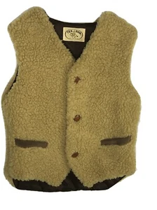 Vintage Tex Son San Antonio Sherpa Kids Buckaroo Vest Western Cowboy EUC - Picture 1 of 5