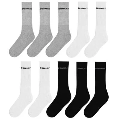 Donnay 10 Pack Crew Athletic Socks Mens Gents Stamp Sport Size 7-11