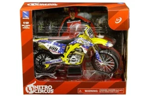 New Ray 1:12 Suzuki RMZ450 Dirt Bike Nitro Circus #199 Travis Pastrana Yellow - Picture 1 of 1