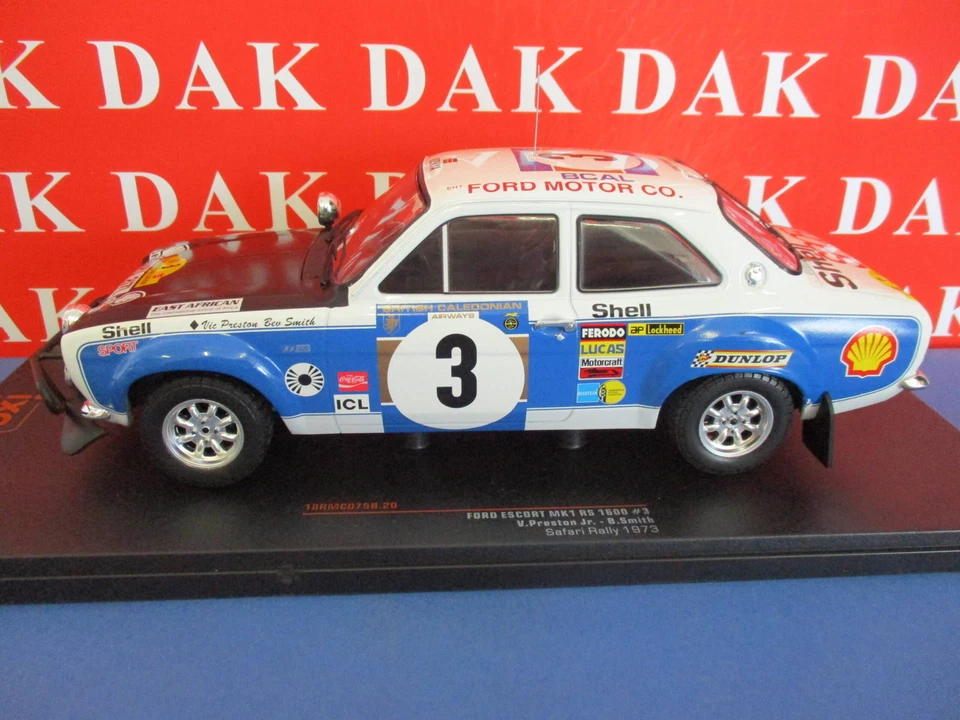 Ford Escort Mki Rs 1800 Safari Rally 1973 - Ixo 1/18