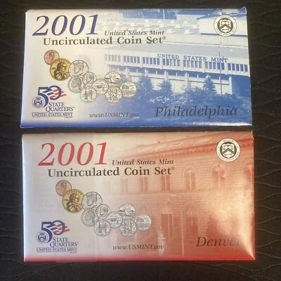 2001 Annual Uncirculated 20 Coin Set US Mint BU P and D Philadelphia Denver - Image 1 of 4