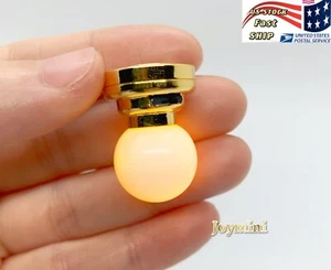 1/12 Dollhouse Miniature White Globe Shade Hanging Ceiling LED Light Chandelier - Picture 1 of 11