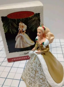 Barbie Ornament 1994 Holiday Barbie 2nd In Series Hallmark Original Box Gold Xxh - Picture 1 of 4