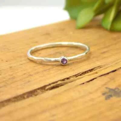 Amethyst Ring 925 Sterling Silver Statement Boho Jewelry Gifts All Size C615 - Image 1 of 4