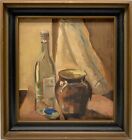 Oil Painting Impressionist At Still Life With Bottle And Pot Sweden