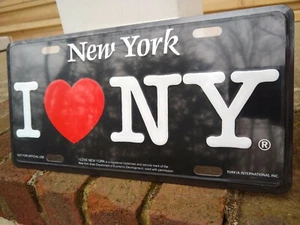 I heart love ny nueva york matrícula recuerdo metal negro rojo - Imagen 1 de 3