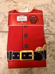 NEW Holiday Time Christmas Graphic Bodysuit Santa Suit Baby Girl Boy 0-3 months - Picture 1 of 6