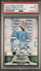 Marc-Andre Fleur 2011 Panini Specchio Specchio Certificato Smeraldo Auto 5/5 PSA 10 Pop 1 - Foto 1 di 6