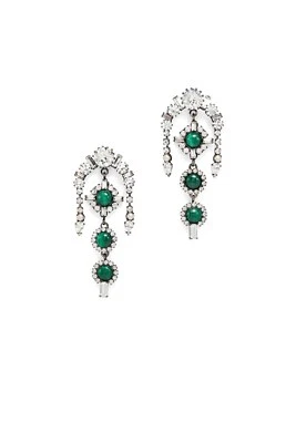 Pendientes colgantes Elizabeth Cole Wyatt plata verde $320 Foto 1 de 4