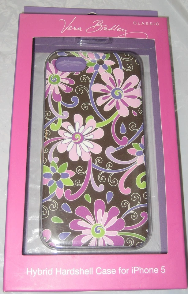 Funda rígida híbrida Vera Bradley usada en excelente estado púrpura perforada iPhone 5s/SE original Foto 1 de 3