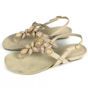 Kenneth Cole Reaction Lost Nite Sandals Rhinestones Gems Womens 8.5 Sling Back - Picture 1 of 7