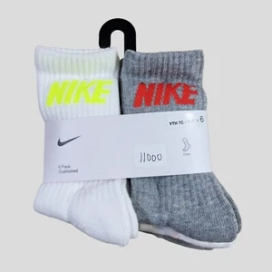 NIKE Boys Socks Crew Cushioned School Everyday 6 Pair Shoe Size 7C-10C - Picture 1 of 5
