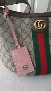 GUCCI Kofferanhänger Gepäck Taschen Anhänger rosa Leder NP260€ - Bild 1 von 6