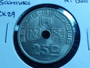 CK-29 : BELGIUM, CuNi 25 Centimes, 1938 - Picture 1 of 2