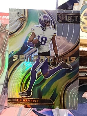 2022 Panini Select Justin Jefferson Sensations Silver Prizm Minnesota Vikings - Image 1 of 2