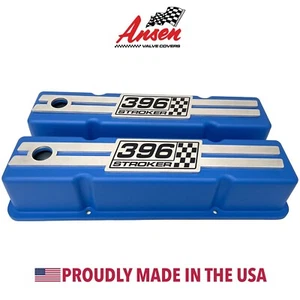 396 Stroker Bloque Pequeño Chevy Alto Azul Cubiertas de Válvula - Tapa Billet Grabada - Imagen 1 de 7