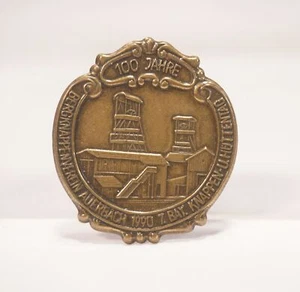 100 Ans De L'Association Des Mineurs D'Auerbach Broche Commémorative 1990 Mineur - Picture 1 of 3