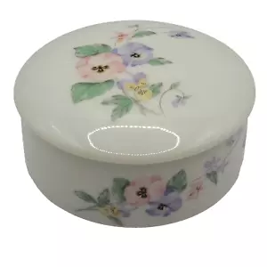 RUSS Pansy Fiore Floreale Rotondo Trinket Box Comò Vanità Piatto Porcellana Giappone - Foto 1 di 20