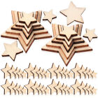 500 Wooden Star Slices for DIY Crafts & Decorations