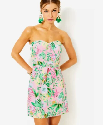 Lilly Pulitzer 16 Kylo Strapless Skirted Romper Via Amore Spritzer-Excellent - Image 1 of 4