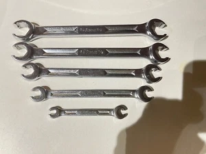 Snap On Dbl End Flare Nut Chrome Wrench 5 Piece Lot 6P - Foto 1 di 21