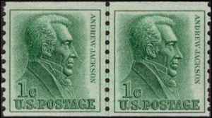 US #1225a MNH Line Pair 1966 Andrew Jackson Coil - Picture 1 of 1