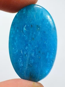 40 Ct 5X21X33 mm Natural Translucent Neon Apatite Oval Cabochon Gemstone HN-89 - Picture 1 of 1
