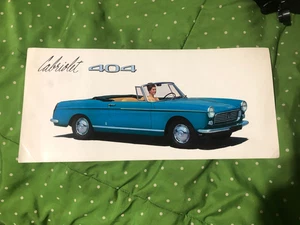 Peugeot 404 Paninfarina Cabrio 1965 Prospekt Datenblatt. Gedruckt in Frankreich - Bild 1 von 2