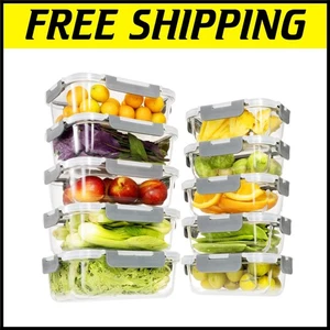 Premium Borosilicate Glass Storage Containers - Leakproof & Oven Safe 20 Set - Picture 1 of 9