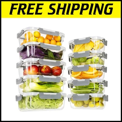 Premium Borosilicate Glass Storage Containers - Leakproof & Oven Safe 20 Set - Image 1 of 4