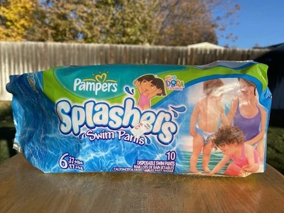NOS Pampers Splashers “Dora the Explorer” 2006 size:6 Disposable Swim Pants 10ct - Image 1 of 4