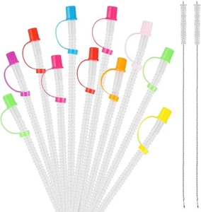 24 Pack Bendable Straws One Size, Pink, Purple, Blue, Yellow, Black, Green - Picture 1 of 7