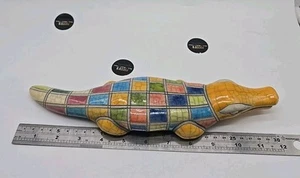 Vintage Fenix Raku Alligator Keramik Statue Figur selten signiert DALENE 12" - Bild 1 von 8