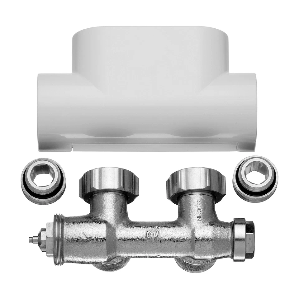 Kermi Ventilhahnblock Set E-w Eckform Blende weiß - Bild 1 von 1