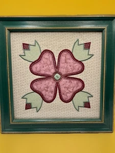 Vintage gerahmter Quilt quadratisch Wandbild🖼️rustikal Bauernhaus Landhaus Deko - Bild 1 von 24