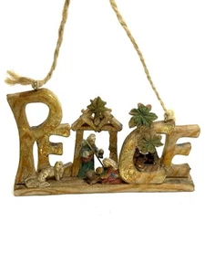 Nativity PEACE hanging Christmas ornament - Picture 1 of 5
