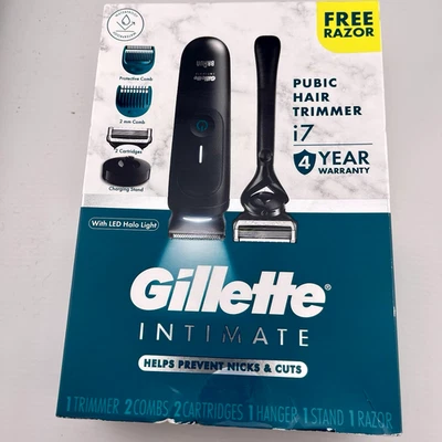 Gillette Intimate i7 Men’s Intimate Body & Pubic Hair Trimmer w/ Razor NEW Shave - Image 1 of 4