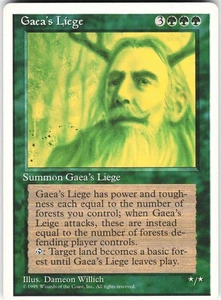Gaea's Liege R Fourth Edition 4ED  131 MTG MP - Picture 1 of 2