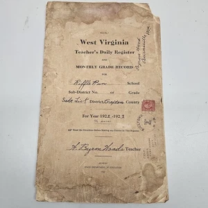 1922 Riffle Run School WV registro de maestros con foto de clase estudiantes identificados - Imagen 1 de 20