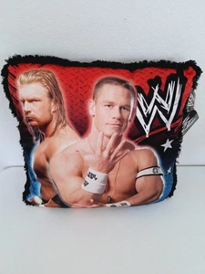 2007 WWE Wrestling John Cena & Triple H Decorative Pillow 13" x 13" New NWT - Picture 1 of 4