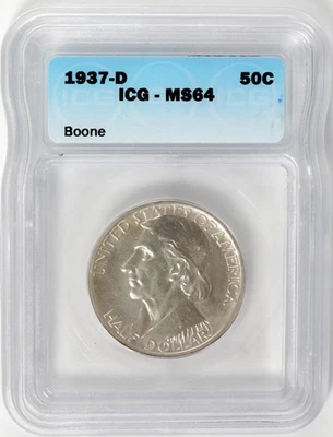 1937-D 50c Silver Boone Half dollar MS 64 ICG - Image 1 of 4