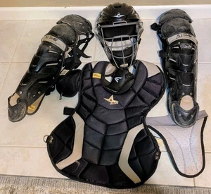 All Star System 7 Catcher Gear Set MVP2500 LG1216S7 CP1216S7 Black-Grey - Picture 1 of 24