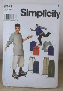 Simplicity 9141 Sewing Pattern Teen Vest Skater Pants Knit Top Sz S M L UNCUT - Picture 1 of 3