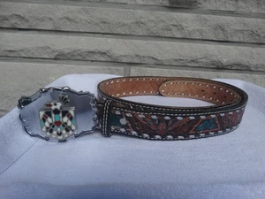 Cintura vintage Raintree Aztec con fibbia Dundee Eagle - Foto 1 di 20